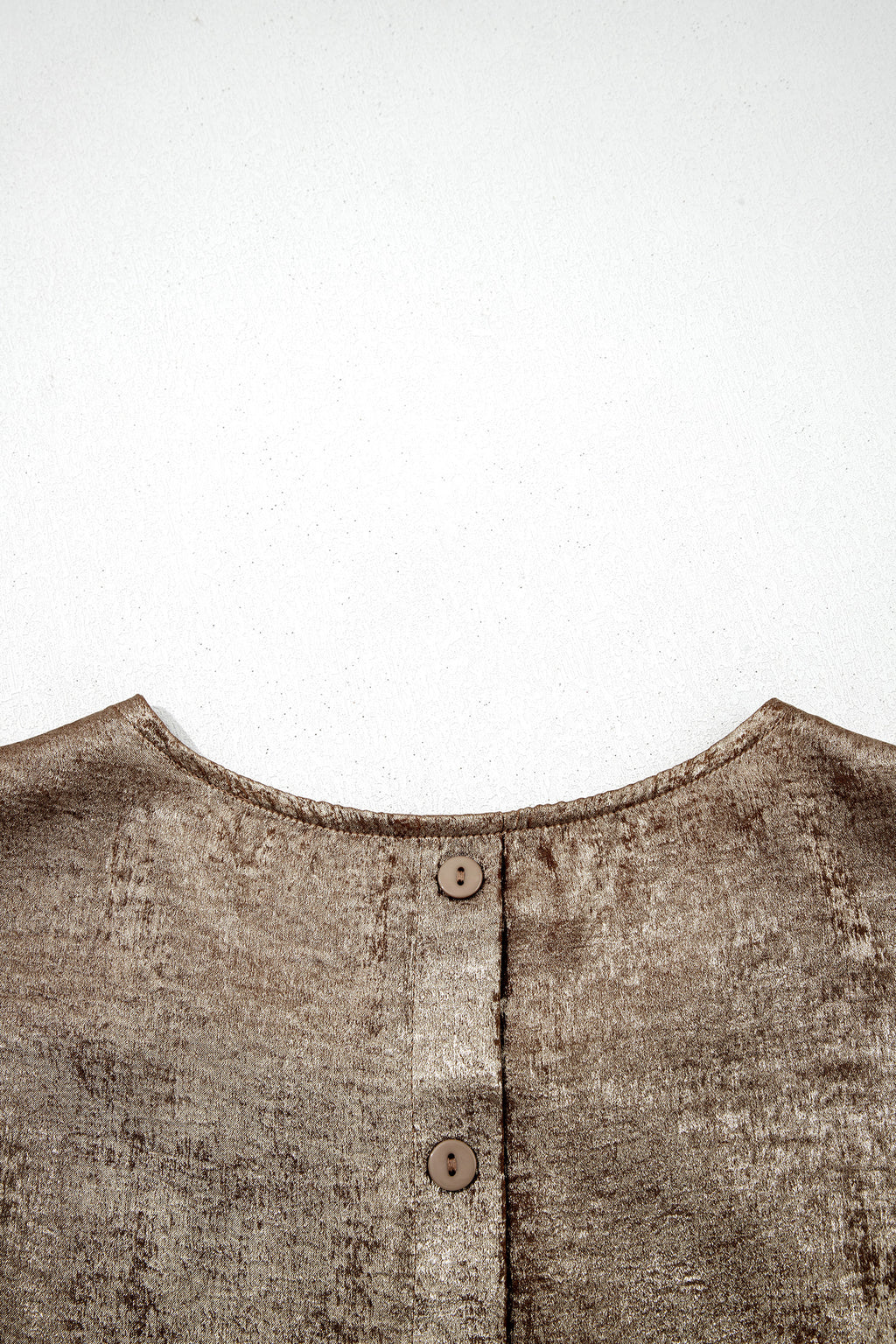Gold Metallic Round Neck Ruffle Trim Sleeveless Top