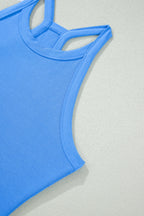 Slim Tank Top Elastic High Waist Shorts 2pcs Outfit