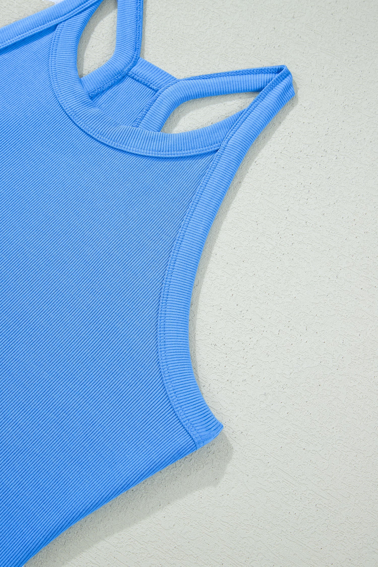 Slim Tank Top Elastic High Waist Shorts 2pcs Outfit