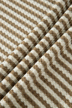 Striped Breathable Textured Knit Short 2pcs Set