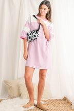 White Cow Pattern Print Buckle Wide Belt Inclined Shoulder Bag