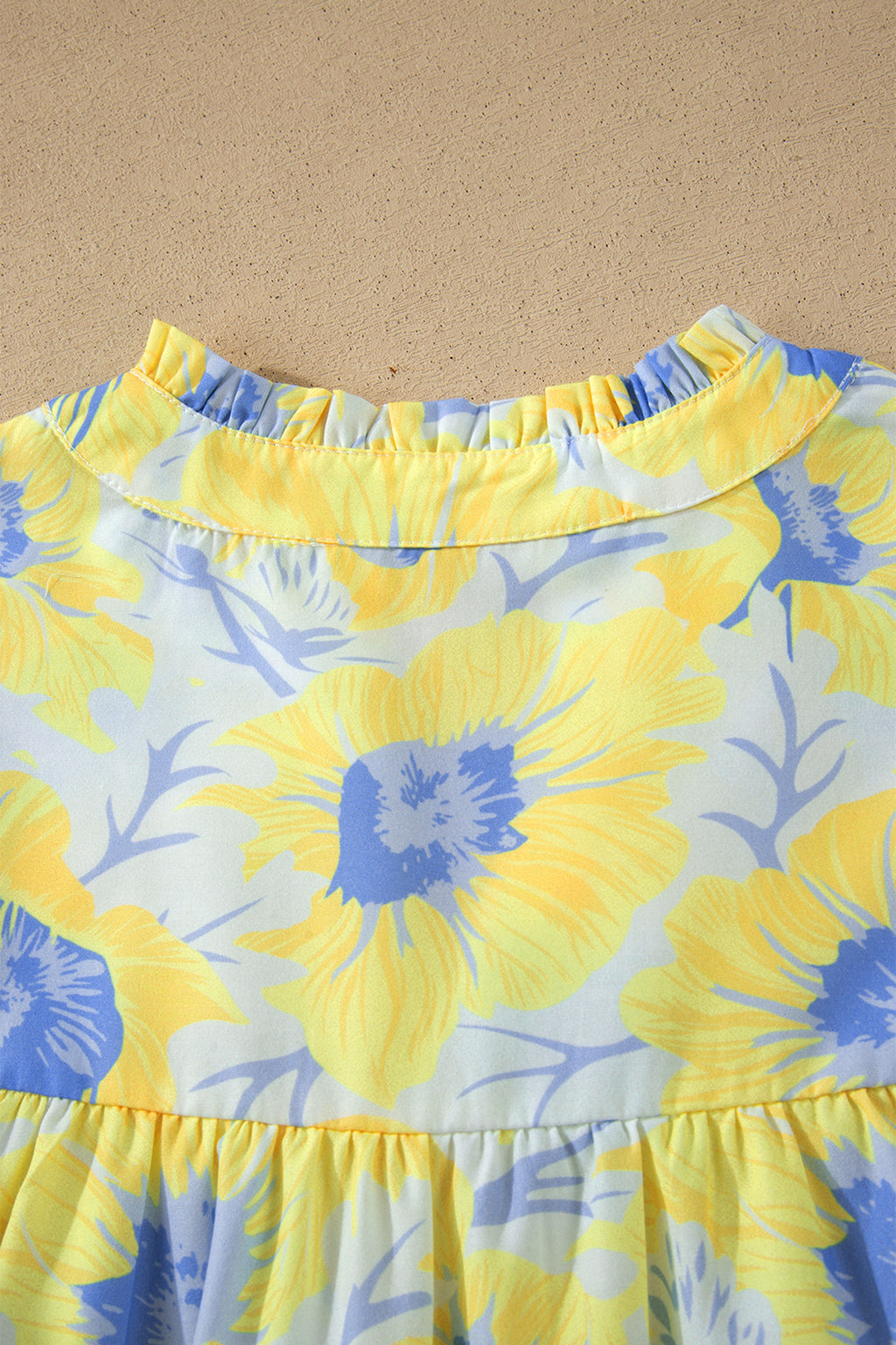 Short Bubble Sleeve Summer Floral Blouse