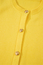 Solid Color Sleeveless Knit Button Pocketed Sweater