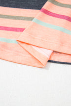 Multicolor Stripes Crew Neck T Shirt