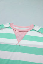 Striped Exposed Seam Ribbed Patchwork Oversized Tee