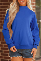 Solid Color Oversized Mock Neck Sweatshirt