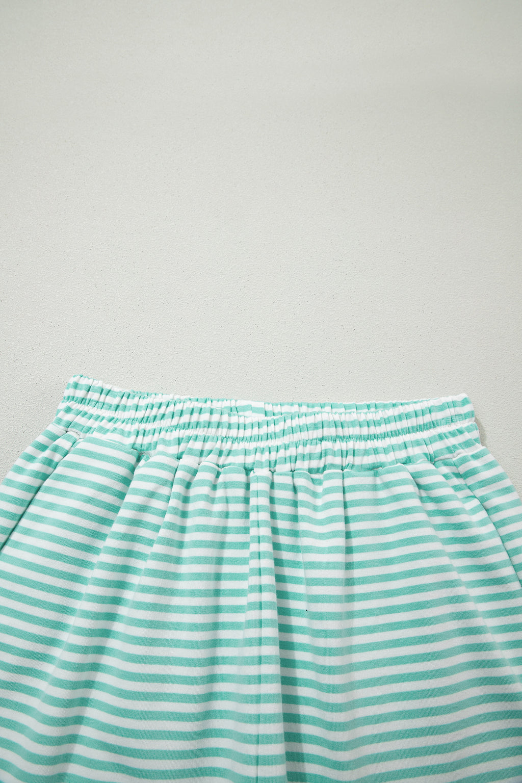 Striped Oversize Mock Neck Sweatshirt and Shorts Set