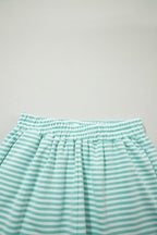 Striped Oversize Mock Neck Sweatshirt and Shorts Set