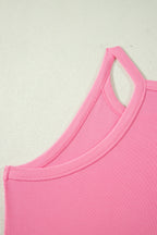 Slim Tank Top Elastic High Waist Shorts 2pcs Outfit