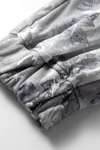 Grey Camo Print Cozy Drawstring Elastic Waist Jogger Pants
