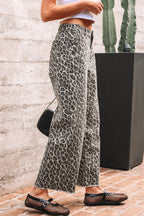 Yellow Leopard Straight Loose Leg Jeans