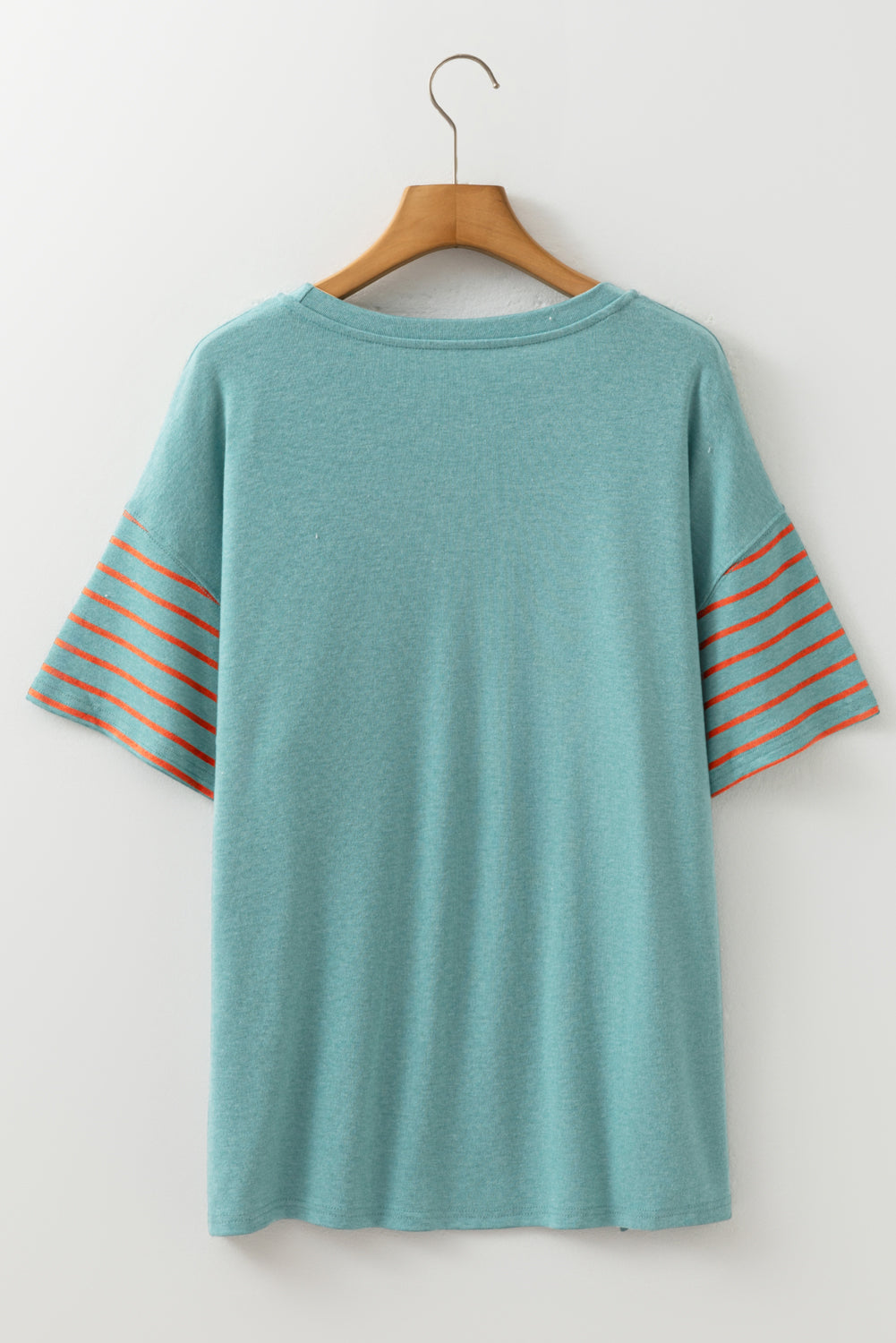 Color Block Striped Detail Loose T Shirt