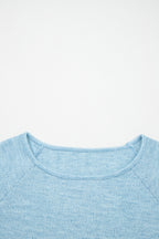 Textured Raglan Sleeve Knit Loose Top