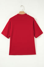 Racing Red Reversible Contrast-Stitched T-Shirt