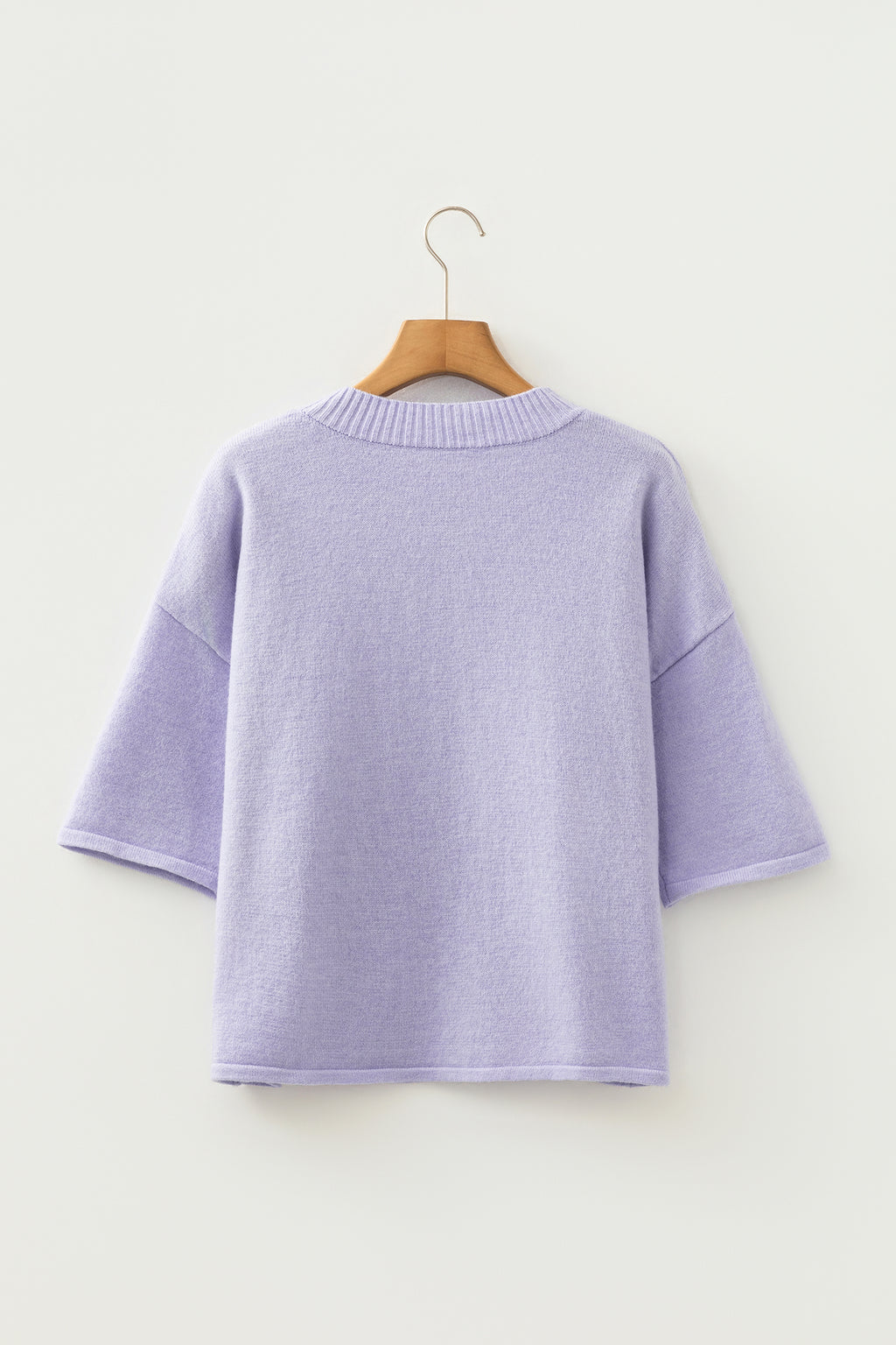3/4 Sleeve Boxy Knit Button Down Sweater Cardigan
