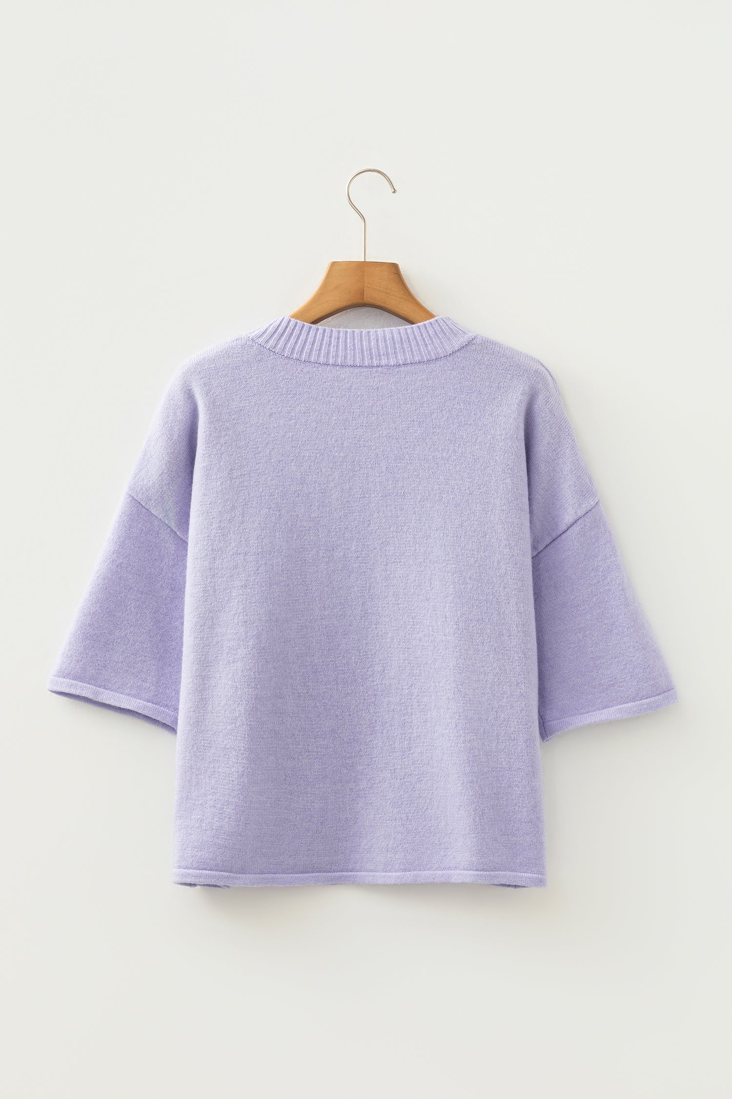 3/4 Sleeve Boxy Knit Button Down Sweater Cardigan