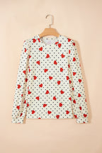 Dotted Heart Festive Valentine Blouse