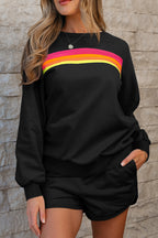 Accent Pullover and Shorts Two Piece Casual Set