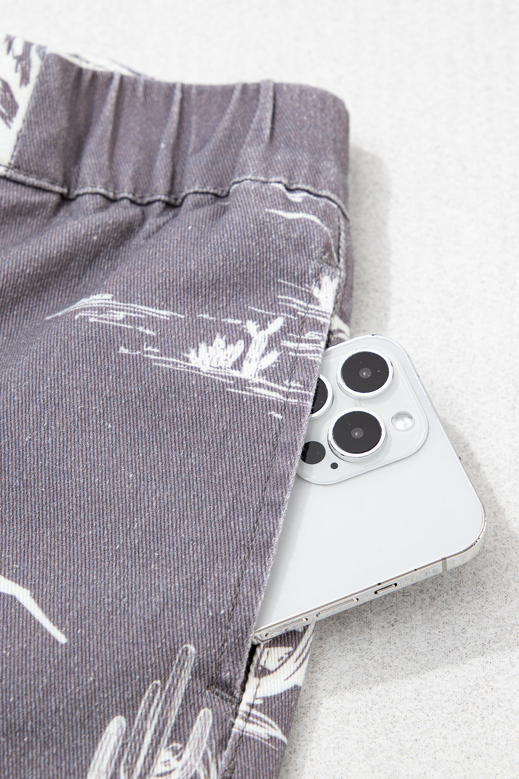Grey Wild West Riding Vintage Printed Shift Jeans