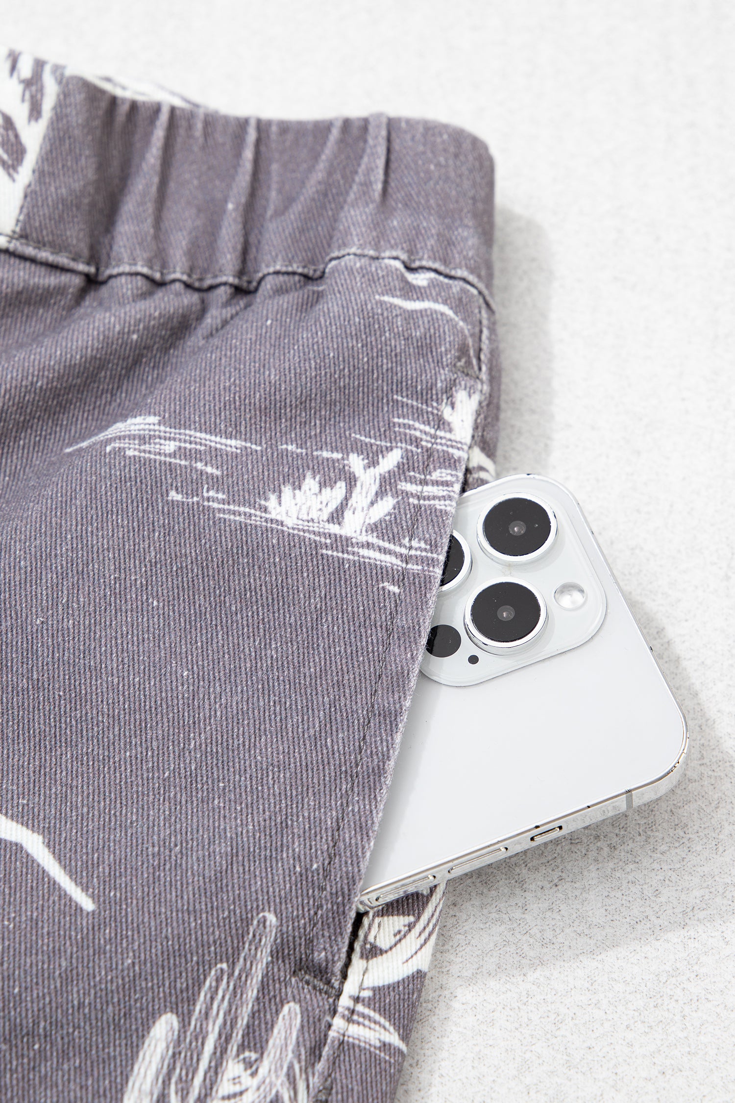 Grey Wild West Riding Vintage Printed Shift Jeans