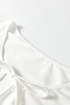 Plus Size Solid Color Bow Tie Peplum Tank Top