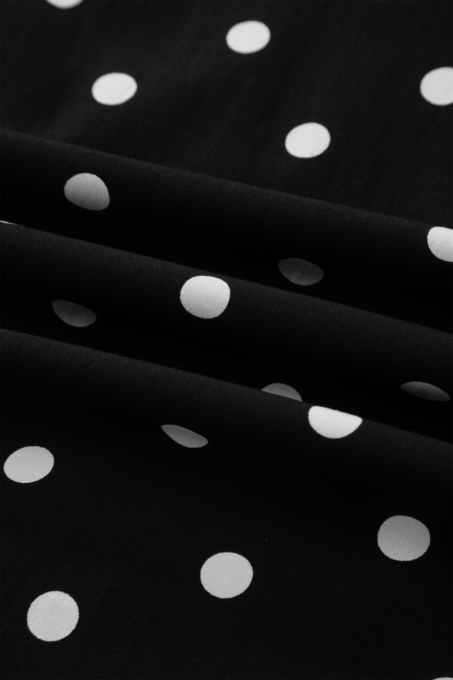 Polka Dot Print Contrast Trim V Neck Zip Up Sleeveless Dress