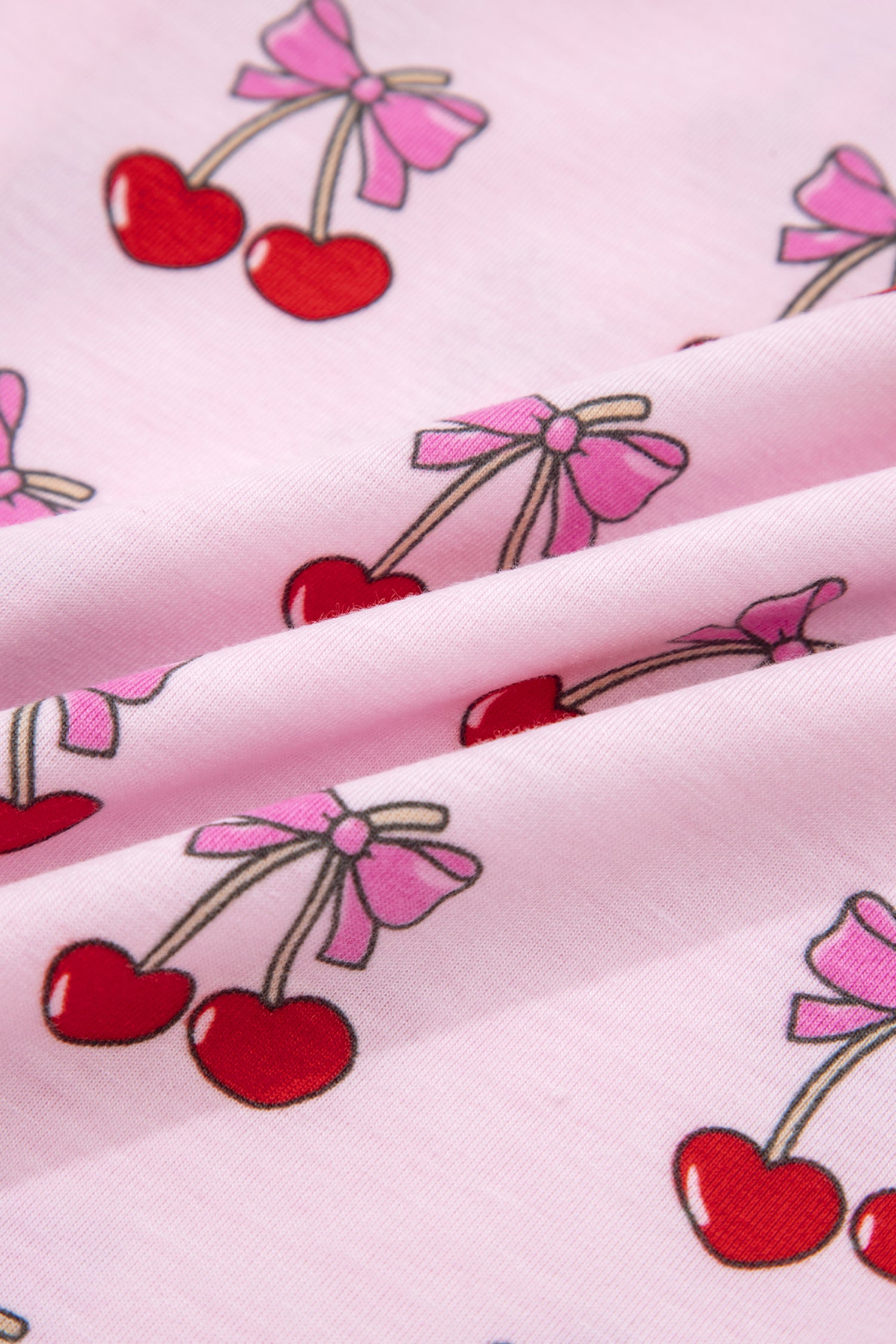 Pink Cherry/Bow Print Short Pyjama Set