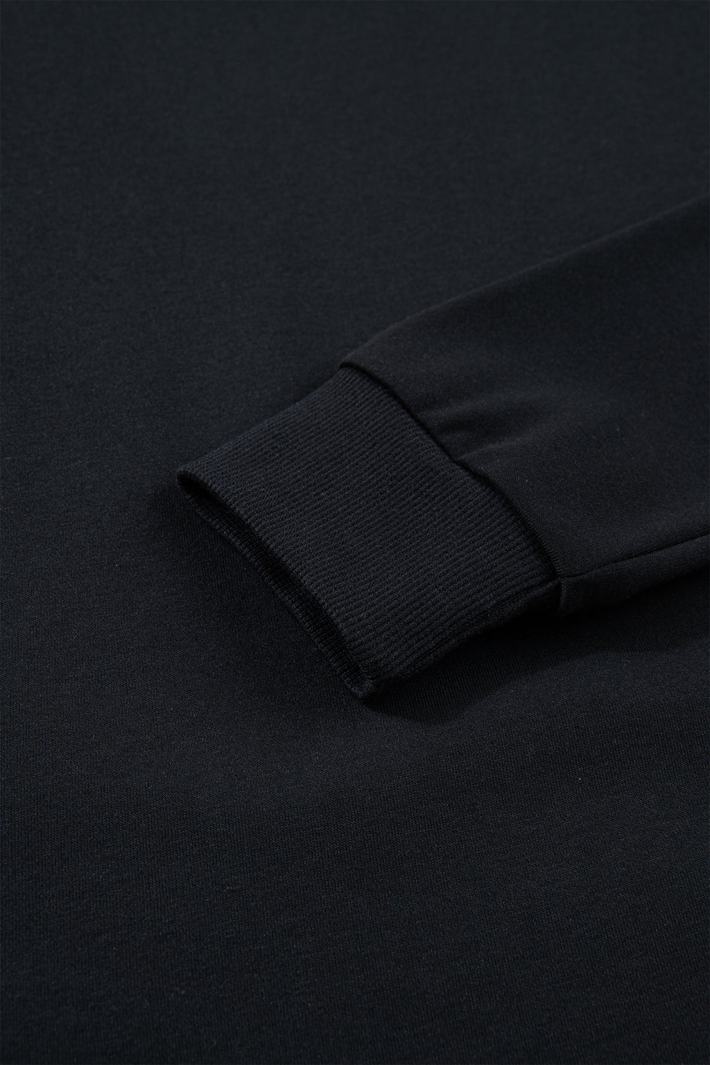 Black Solid Color Dropped Shoulder Long Sleeve Top