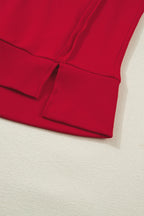 Racing Red GEORGIE Letter Printed Raw Seam Drop Shoulder Loose Tee