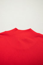 Solid Color High Neck Cap Sleeve Loose Top