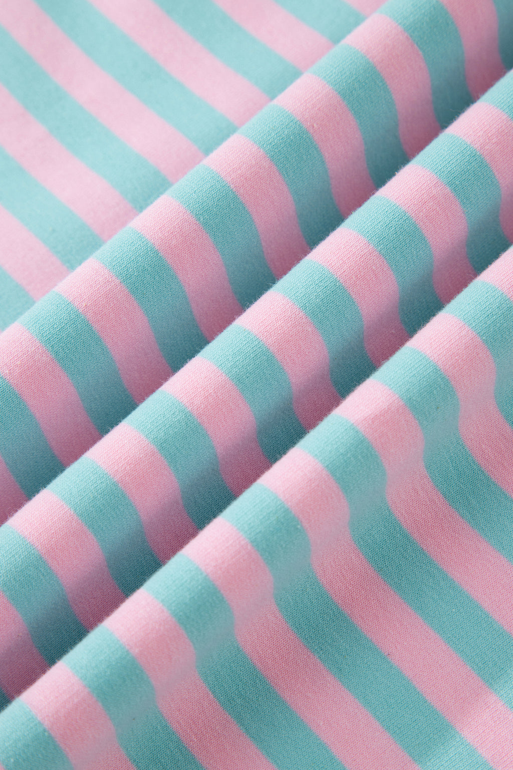 Striped Color Block Detail Long Sleeve Pullover Elastic Waist Pull On Shorts 2pcs Set