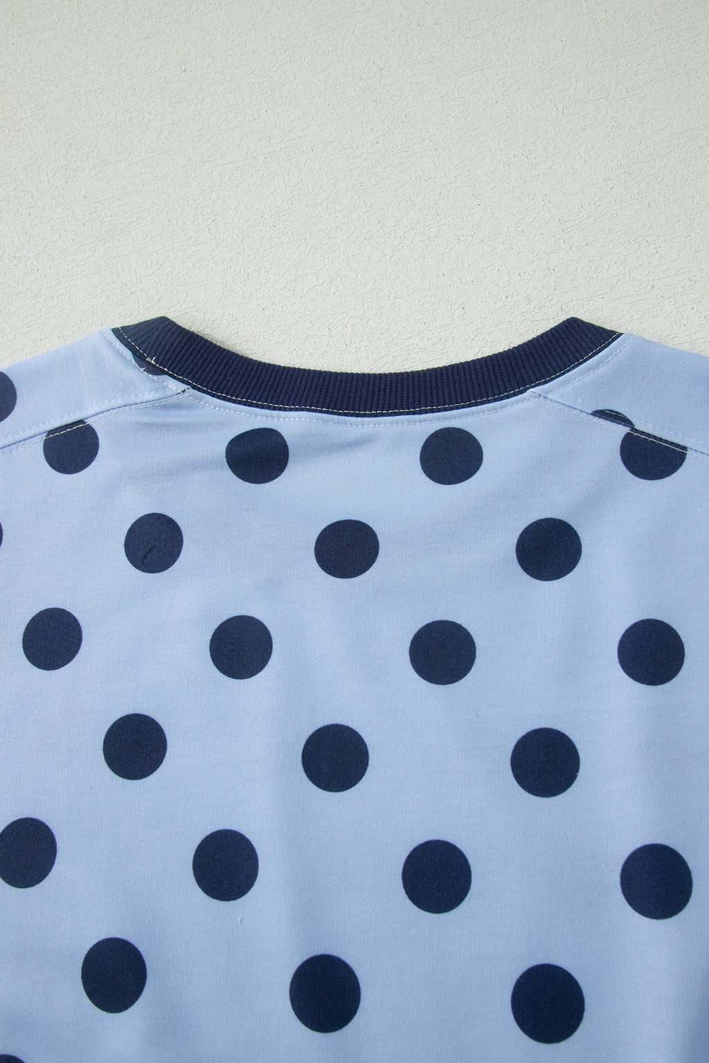 Color Block Trim Polka Dot Casual Tee