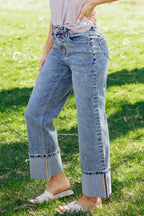 Ashleigh Blue Cuffed Straight Loose Jeans