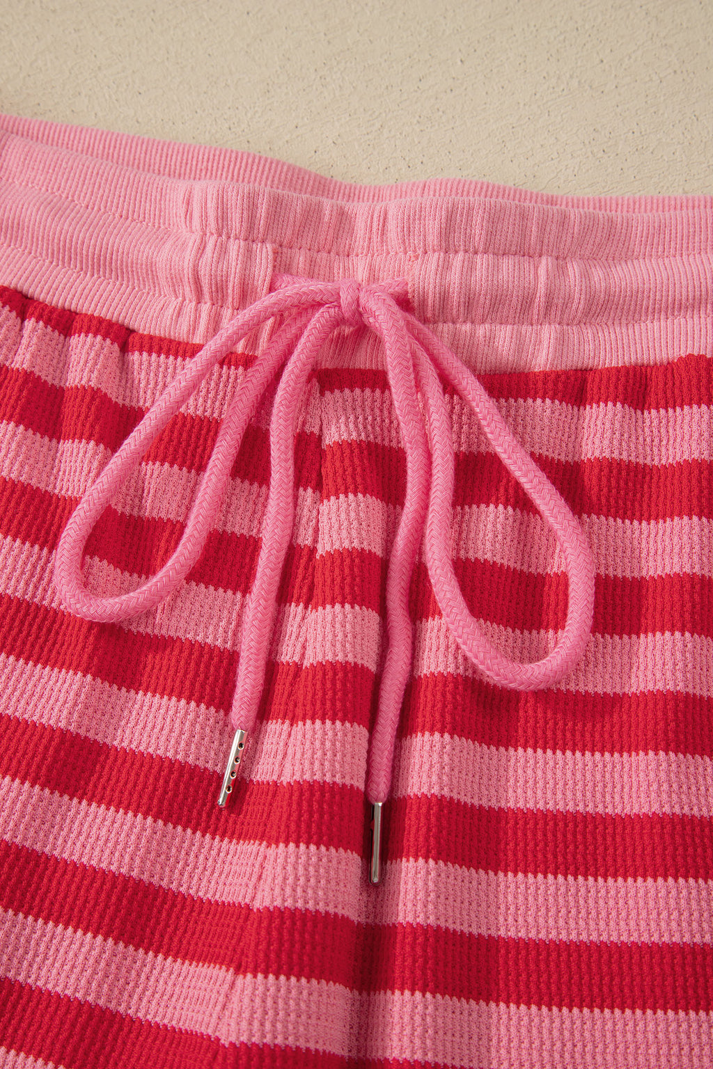 Striped Puff Short Sleeve T Shirt Matching Shorts Set