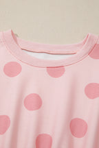 Polka Dot Printed Long Sleeve Flared Mini Dress