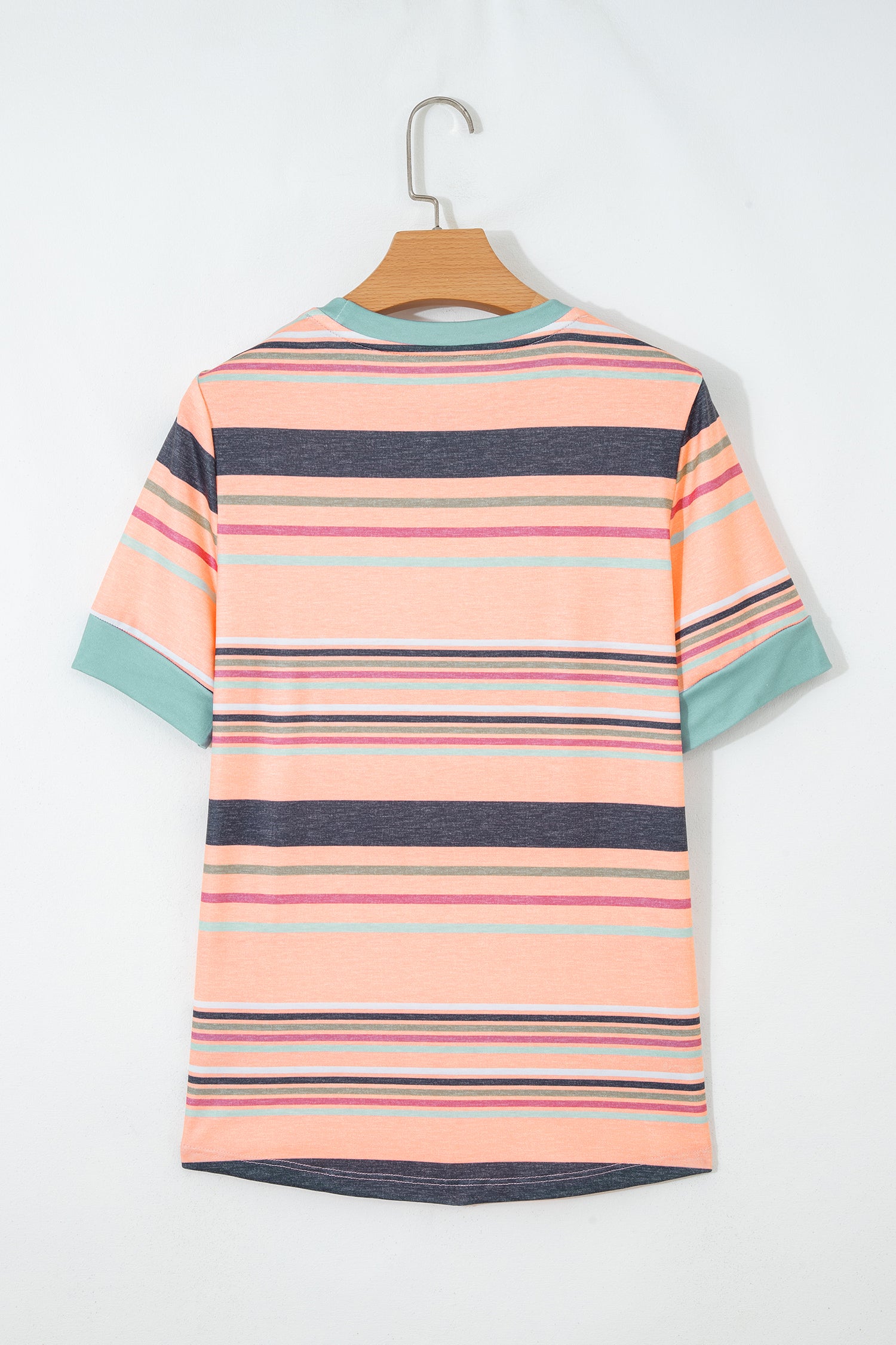 Multicolor Stripes Crew Neck T Shirt