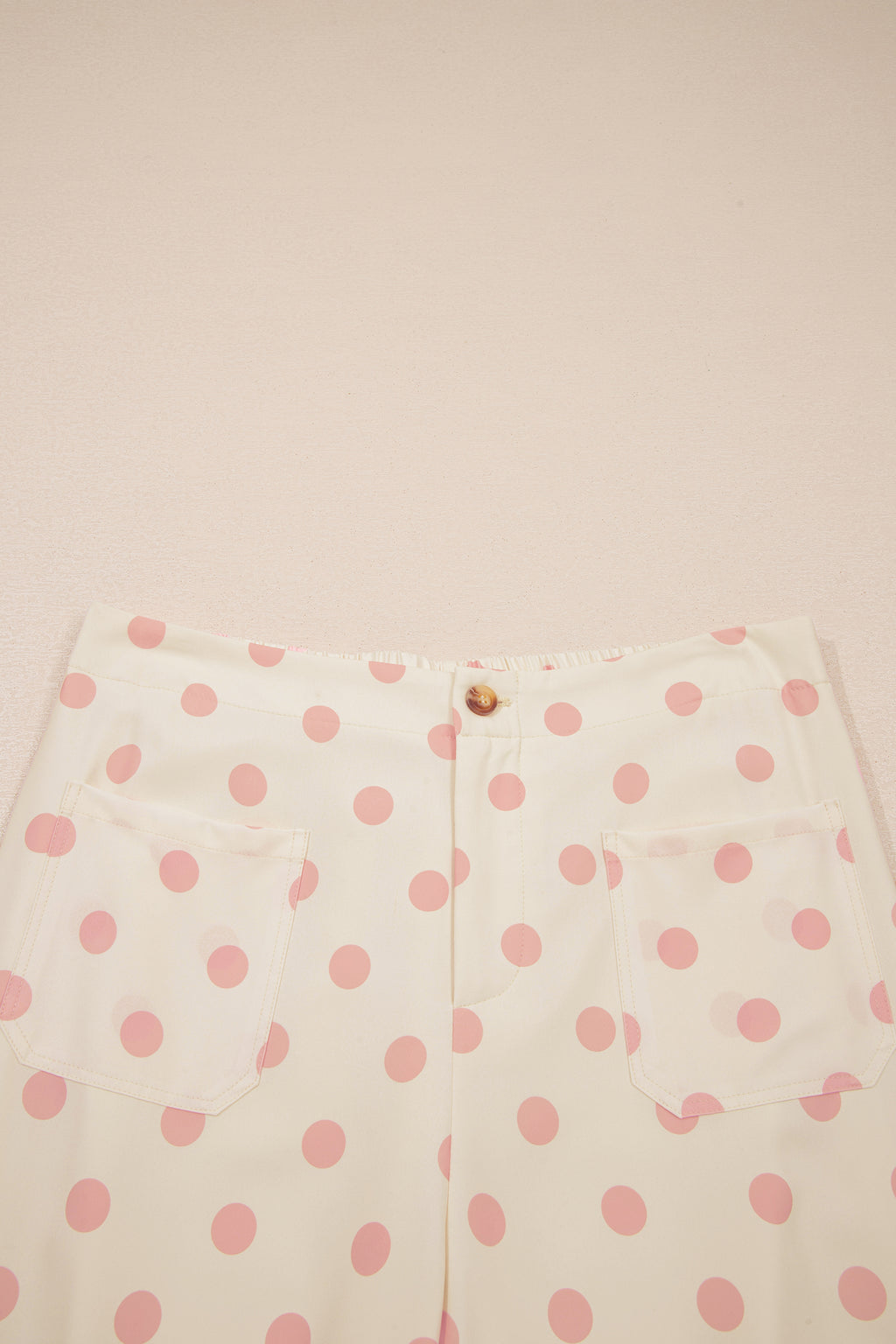 Polka Dot Print Patched Pocket Loose Pants