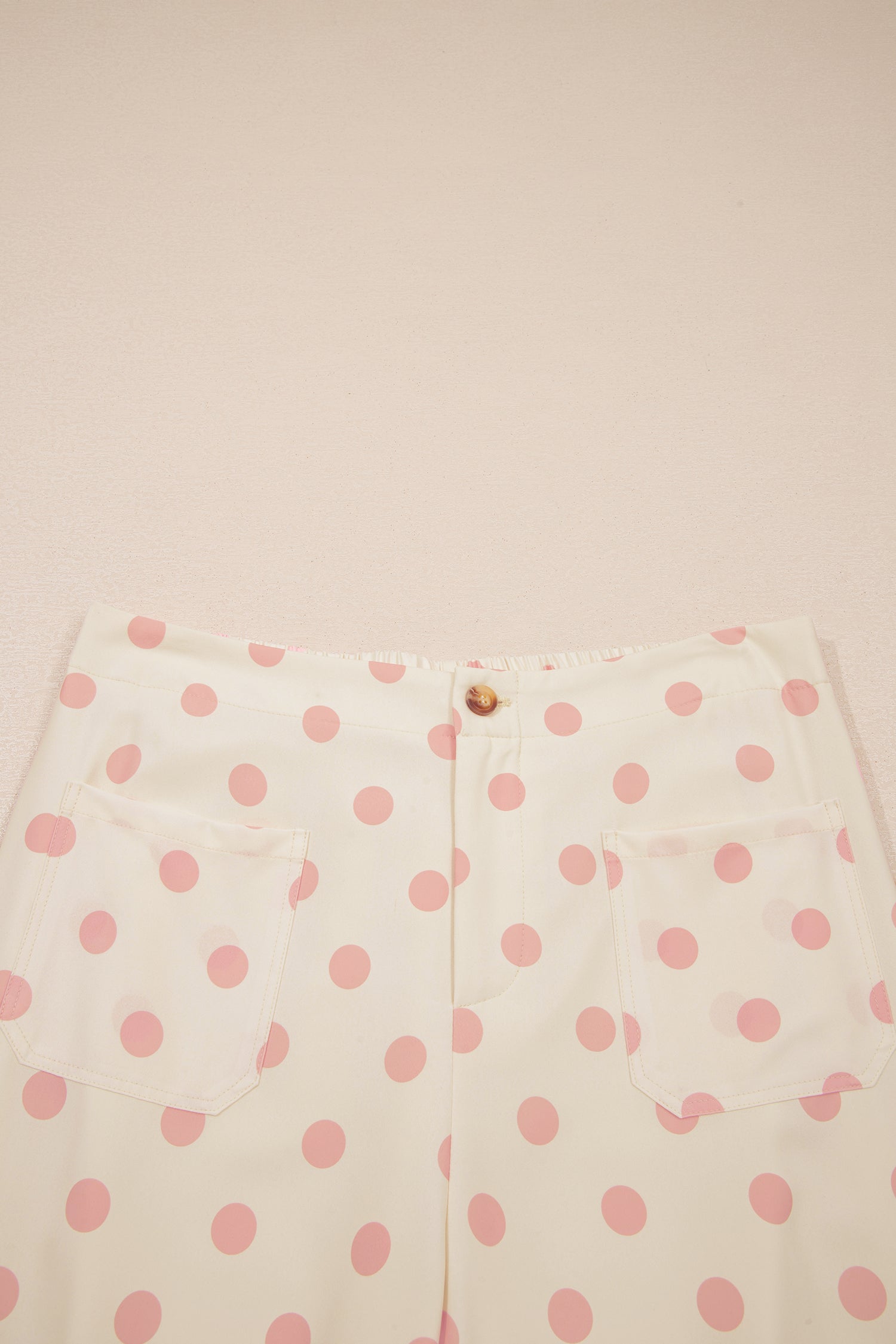 Polka Dot Print Patched Pocket Loose Pants