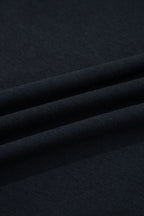 Black Asymmetric Shoulder Detail Short Sleeve Plus Size Maxi Dress