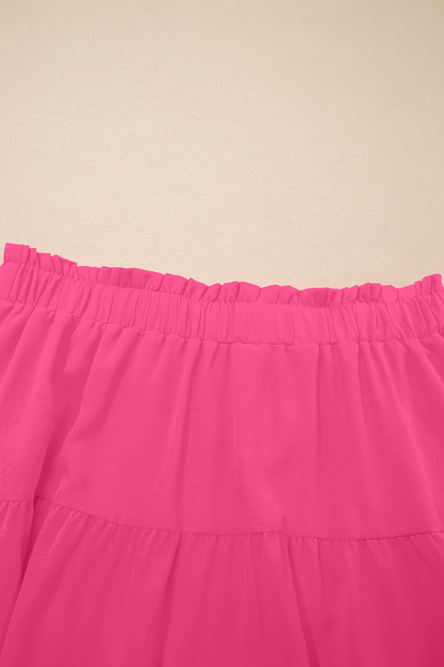 Plus Size Frilled Elastic Waist Lace Trim Boho Ruffled Shorts