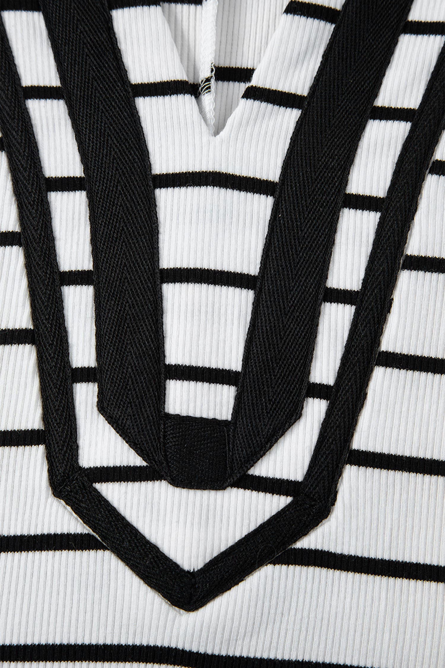 Stripe Stand Collar V Neck Elastic Cuffs Half Sleeve Dolman Top