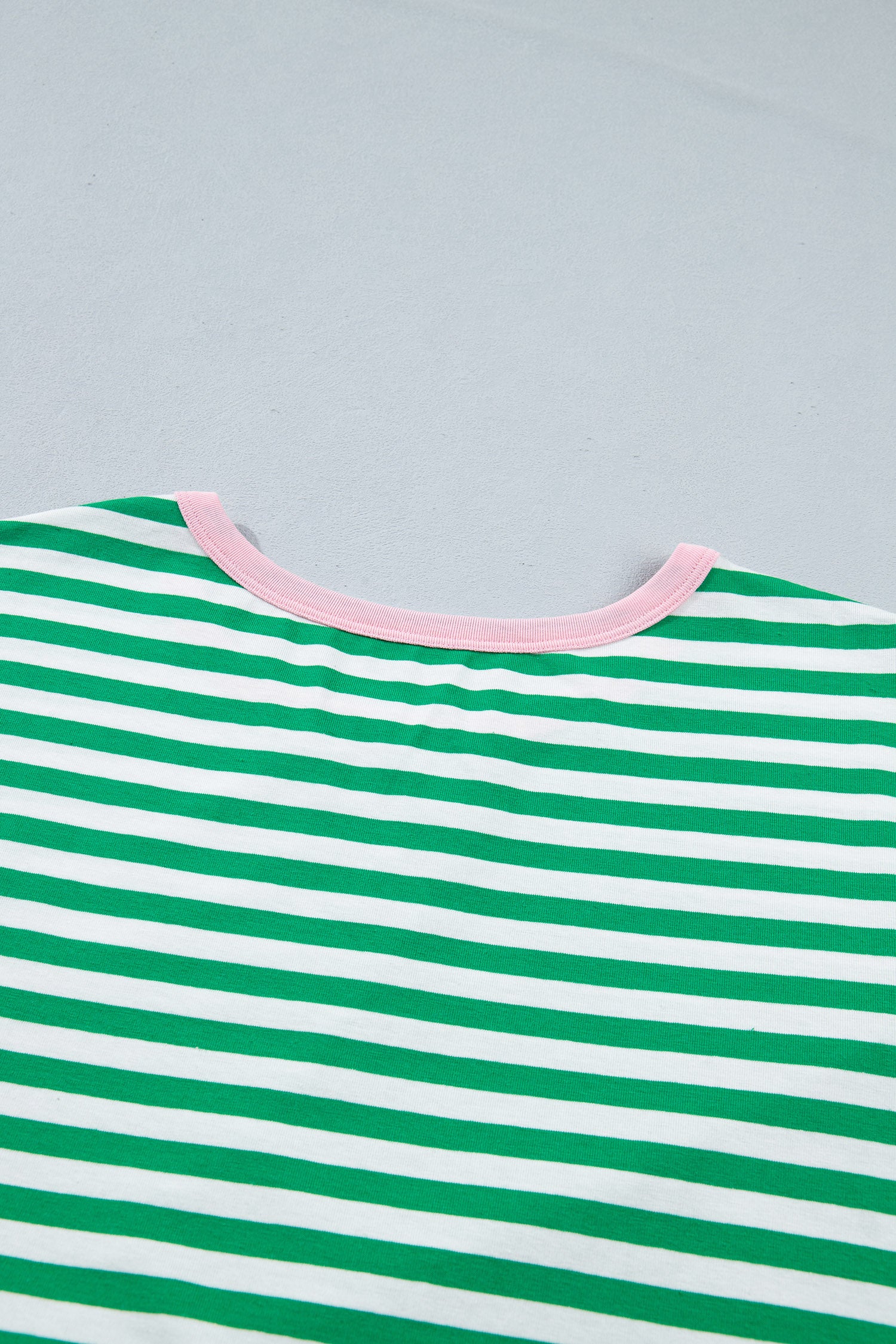 Striped Nautical Tie Contrast Trim Round Neck T Shirt Mini Dress