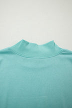 Solid Color High Neck Cap Sleeve Loose Top