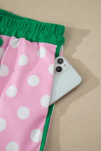 Polka Dot Contrast Edge Casual Short Set