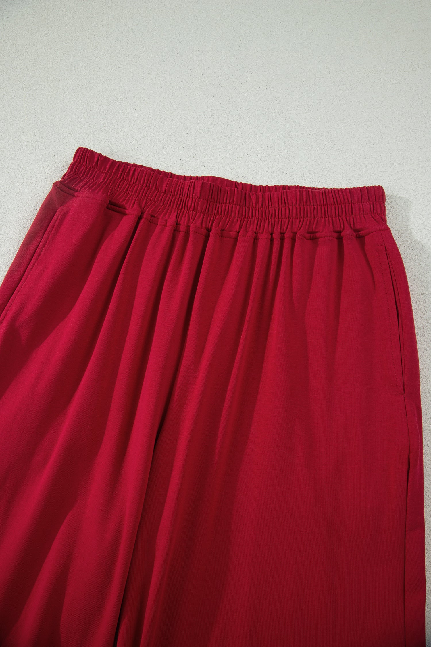 Solid Colour Cropped Tank Top and Jogger Pants Set