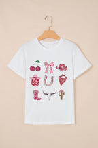 White Coquette Cowgirl Elements Printed Relaxed Tee