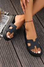 Cutout Design Open Toe Platform Slippers (Run Small, Size Up)
