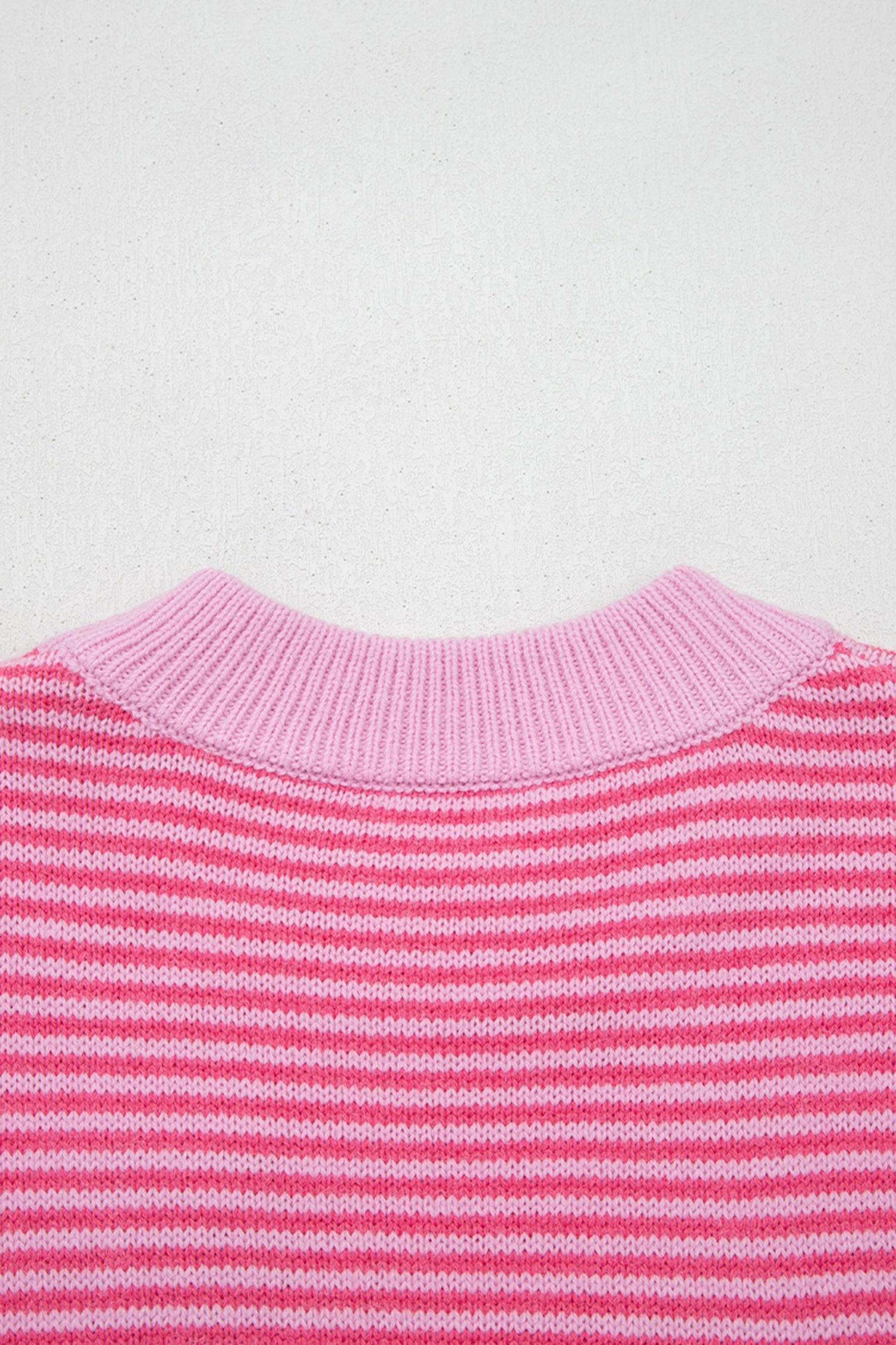 Stripe Contrast Heart Pattern Valentine Knit Sweater