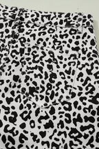 Brown Leopard Print Button Overlap Denim Shorts