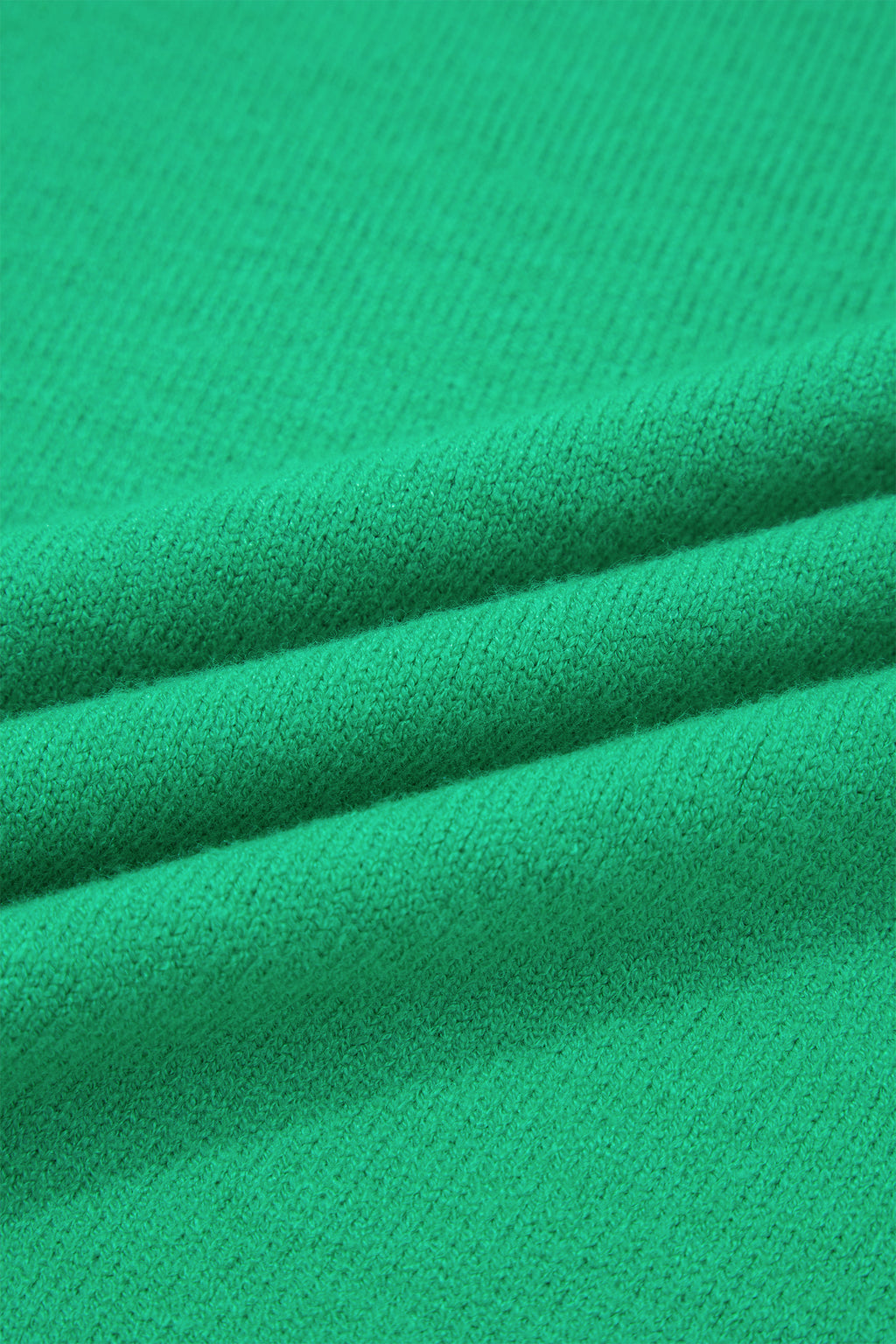Solid Color Ribbed Trim Round Neck Ruffle Short Sleeve Sweater